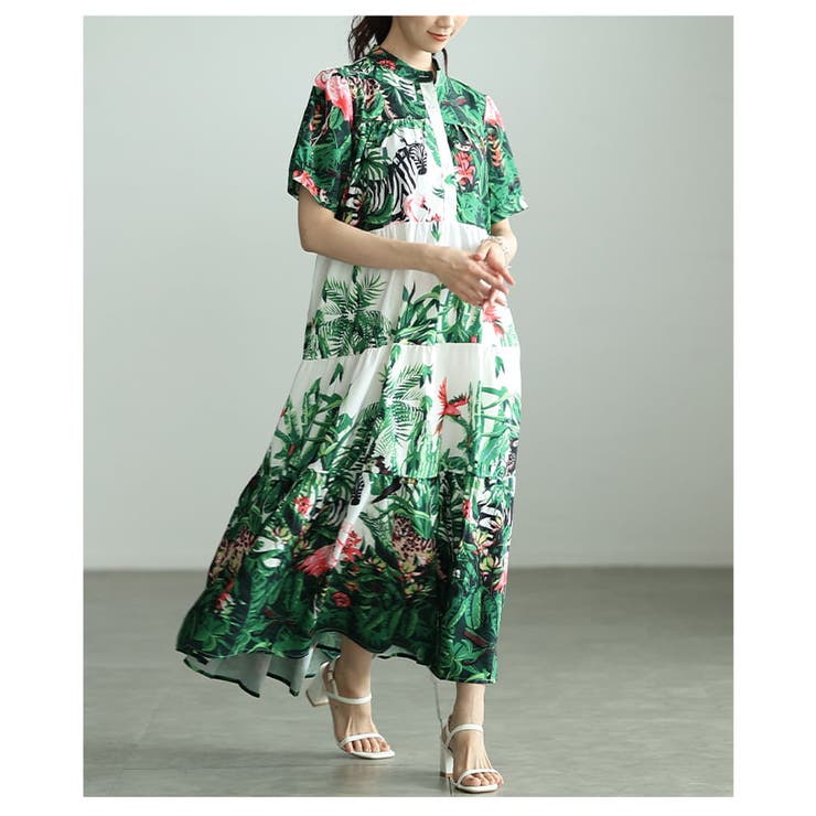 リゾート気分高まるボタニカルティアードワンピース レディース ワンピース | Sawa a la mode | 詳細画像9 