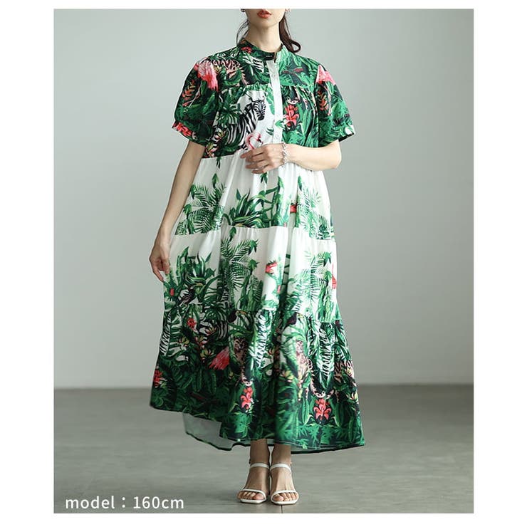 リゾート気分高まるボタニカルティアードワンピース レディース ワンピース | Sawa a la mode | 詳細画像13 