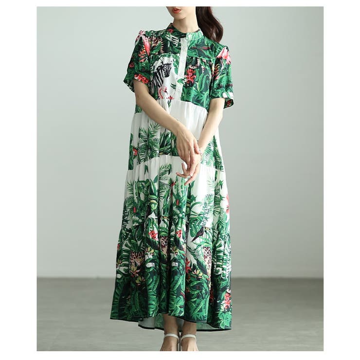 リゾート気分高まるボタニカルティアードワンピース レディース ワンピース | Sawa a la mode | 詳細画像14 