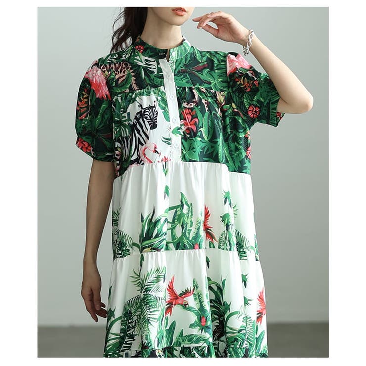 リゾート気分高まるボタニカルティアードワンピース レディース ワンピース | Sawa a la mode | 詳細画像15 