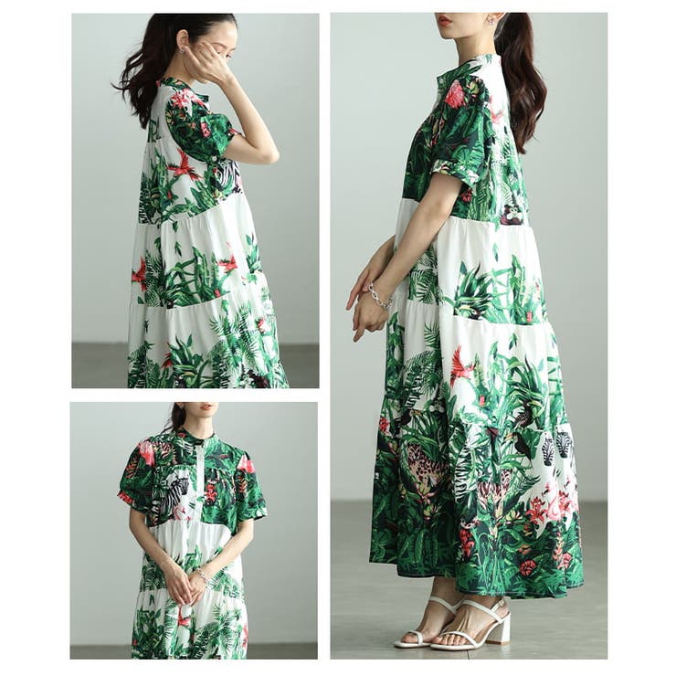 リゾート気分高まるボタニカルティアードワンピース レディース ワンピース | Sawa a la mode | 詳細画像17 