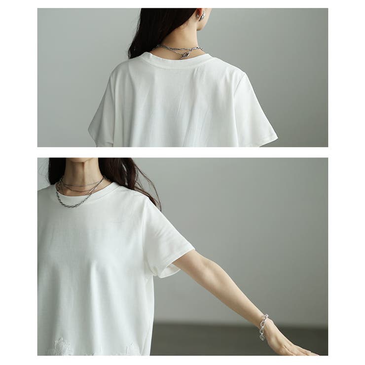 繊細レースで差がつくレースヘムロングTシャツ レディース トップス | Sawa a la mode | 詳細画像5 