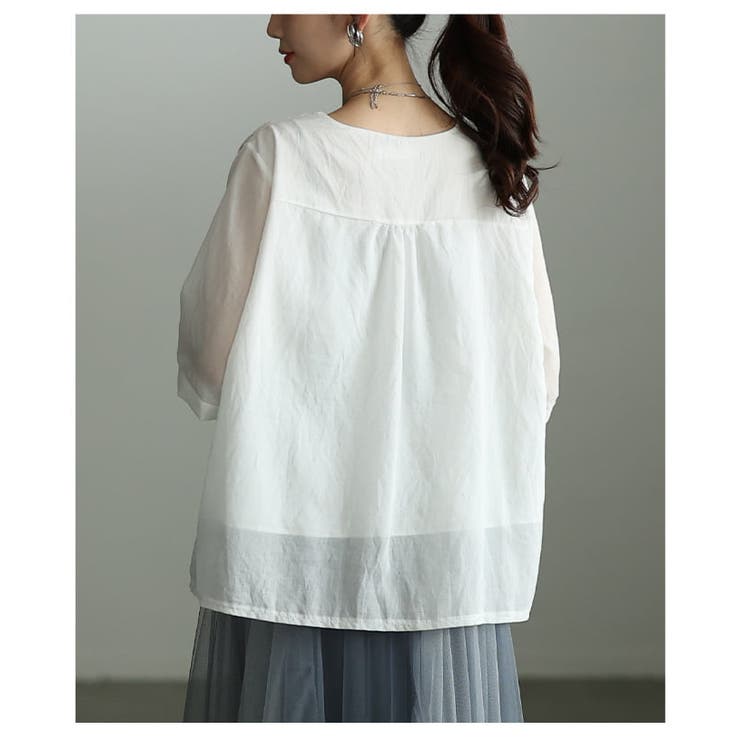 毎日に華を添える花刺繍シアーブラウス レディース トップス | Sawa a la mode | 詳細画像9 