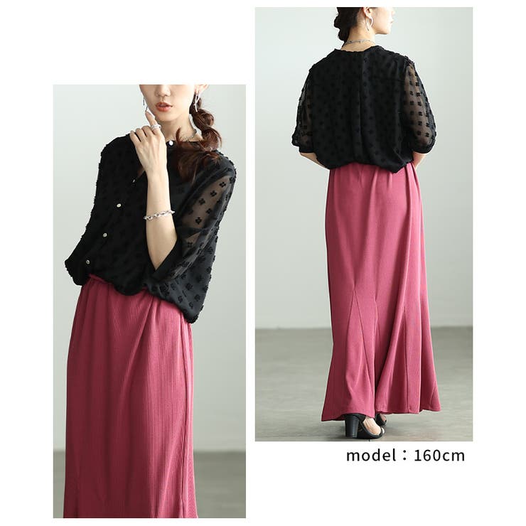 立体感で魅せる立体ドットふんわりスリーブシアーブラウス レディース ファッション | Sawa a la mode | 詳細画像9 