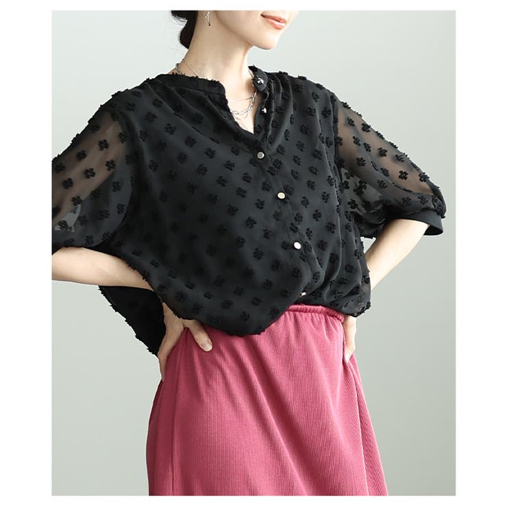 立体感で魅せる立体ドットふんわりスリーブシアーブラウス レディース ファッション | Sawa a la mode | 詳細画像10 