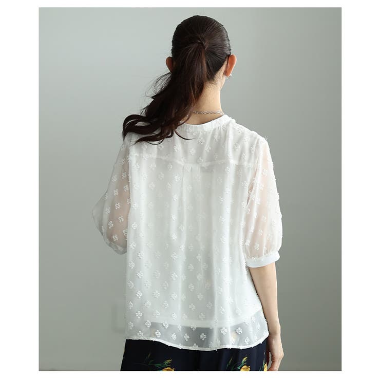 立体感で魅せる立体ドットふんわりスリーブシアーブラウス レディース ファッション | Sawa a la mode | 詳細画像18 