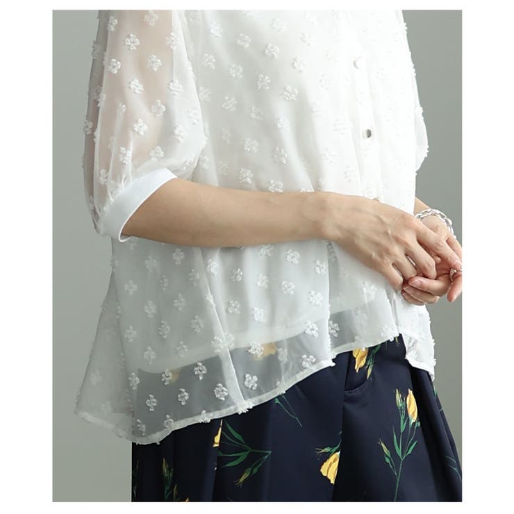 立体感で魅せる立体ドットふんわりスリーブシアーブラウス レディース ファッション | Sawa a la mode | 詳細画像21 