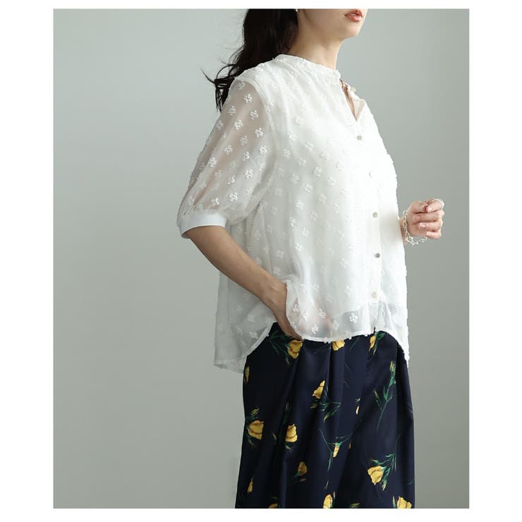 立体感で魅せる立体ドットふんわりスリーブシアーブラウス レディース ファッション | Sawa a la mode | 詳細画像22 