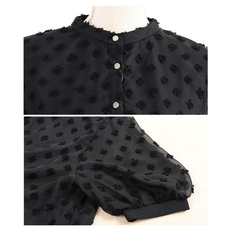 立体感で魅せる立体ドットふんわりスリーブシアーブラウス レディース ファッション | Sawa a la mode | 詳細画像23 