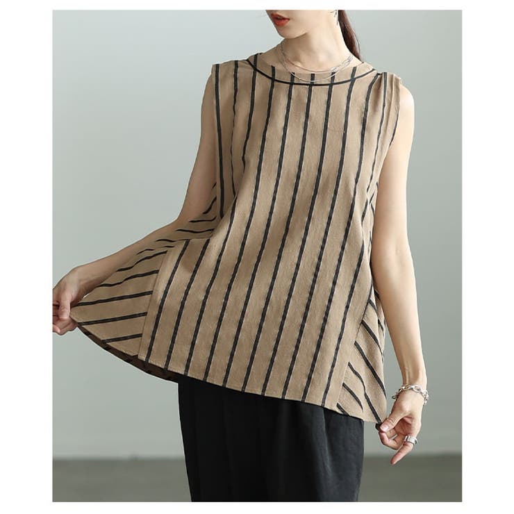揺れてすっきり魅せるバイアスストライプAライントップス レディース トップス | Sawa a la mode | 詳細画像15 