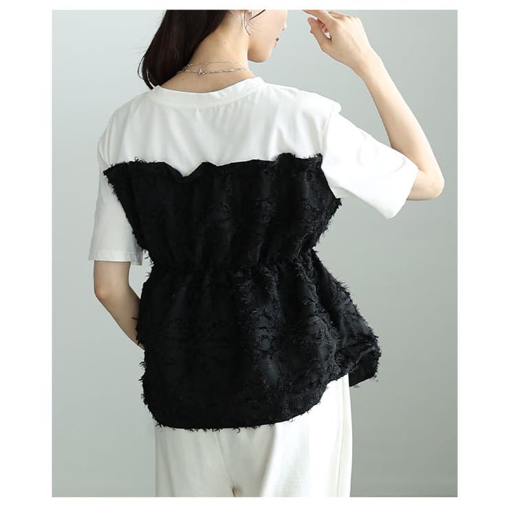 異素材が魅せるビスチェドッキングカットソー レディース トップス | Sawa a la mode | 詳細画像15 