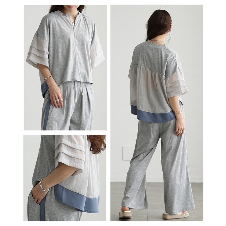 夏に頼れるUV＆接触冷感ハーフジップ異素材トップス レディース ファッション | Sawa a la mode | 詳細画像19 