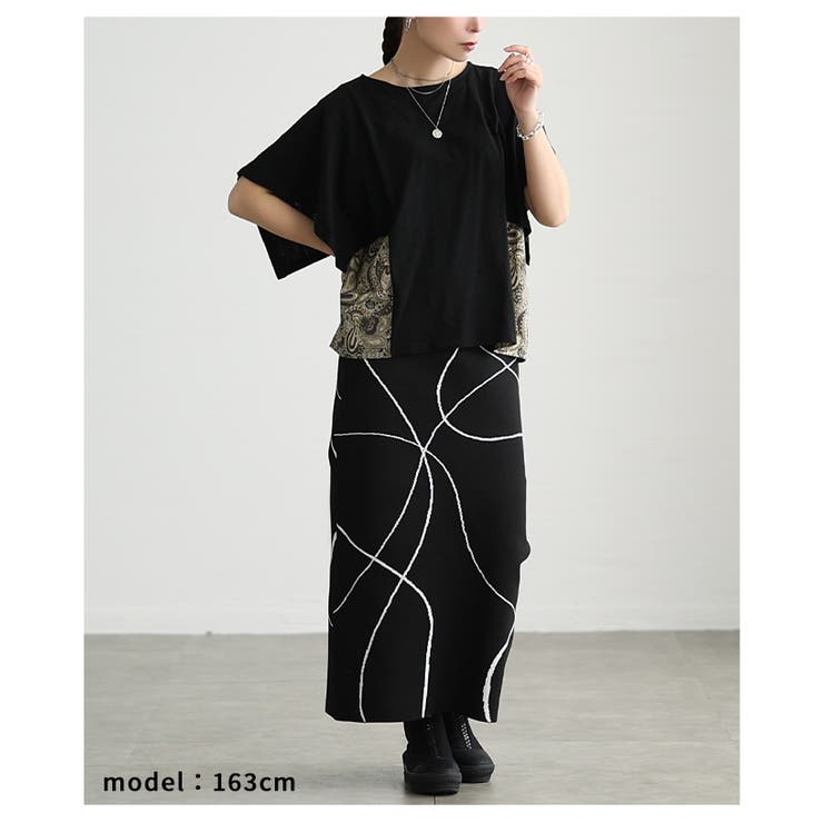 横顔まで美しいペイズリー柄切替スクエアスリーブトップス レディース ファッション | Sawa a la mode | 詳細画像4 