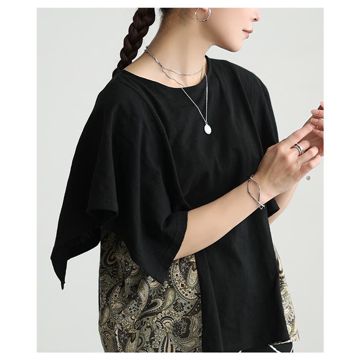 横顔まで美しいペイズリー柄切替スクエアスリーブトップス レディース ファッション | Sawa a la mode | 詳細画像12 