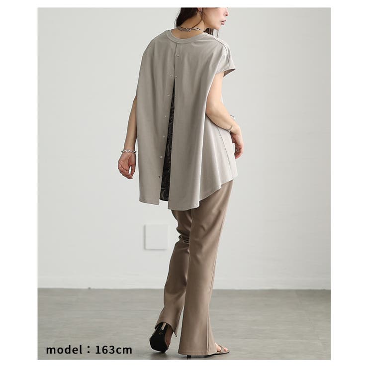 後ろ姿で魅せるバックスリットペイズリー切替トップス レディース ファッション | Sawa a la mode | 詳細画像4 