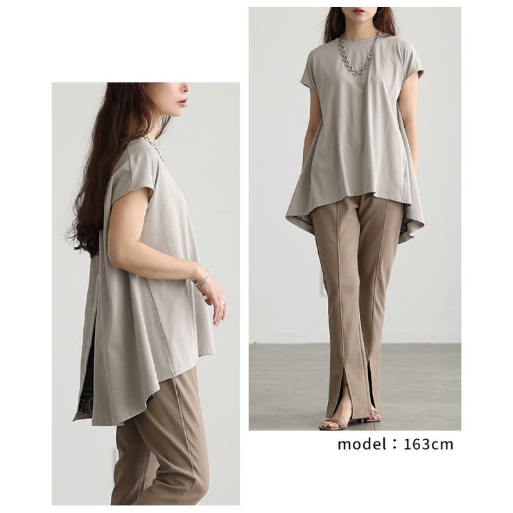 後ろ姿で魅せるバックスリットペイズリー切替トップス レディース ファッション | Sawa a la mode | 詳細画像9 