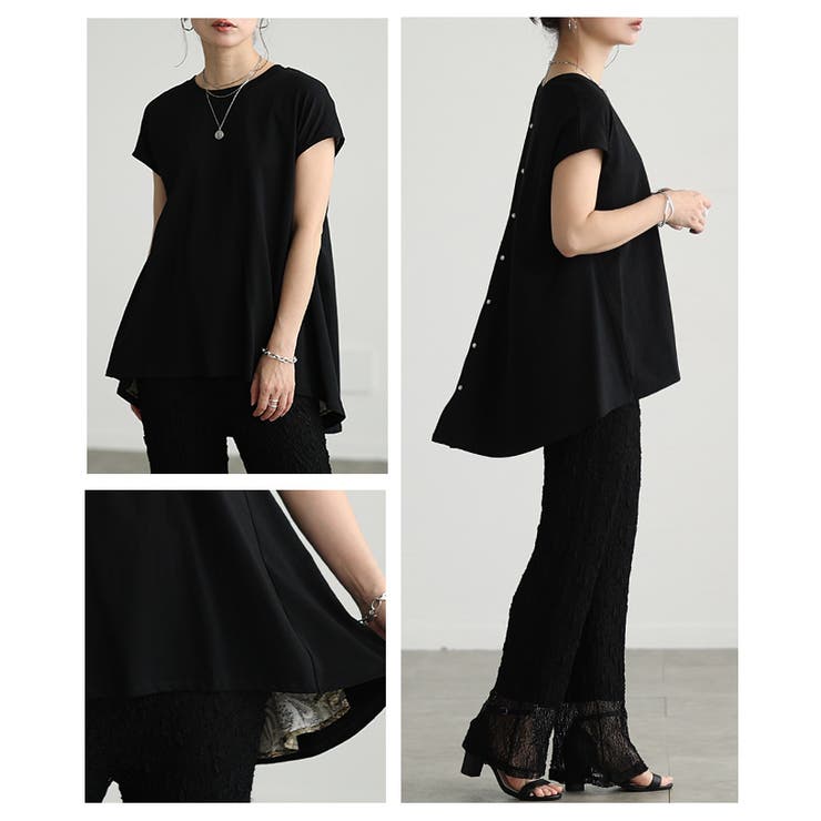 後ろ姿で魅せるバックスリットペイズリー切替トップス レディース ファッション | Sawa a la mode | 詳細画像19 