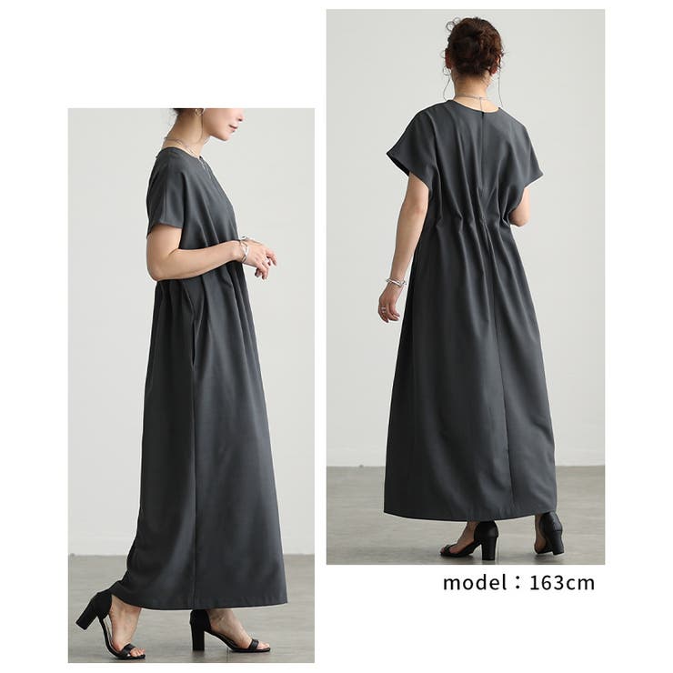 美しいラインを描くウエストタック前後2wayワンピース レディース ファッション | Sawa a la mode | 詳細画像9 