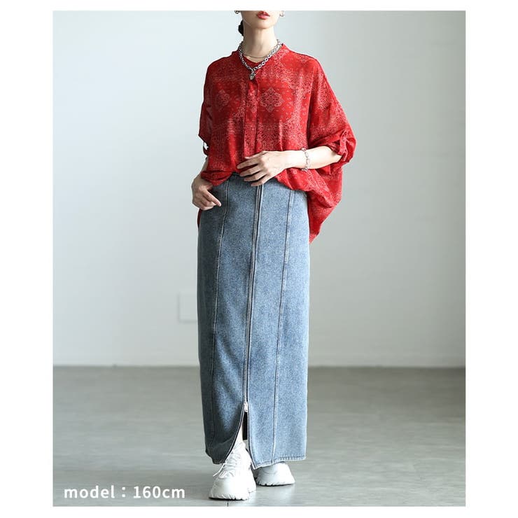 纏うだけで映えるペイズリー柄シアーオーバーシャツ レディース トップス | Sawa a la mode | 詳細画像7 