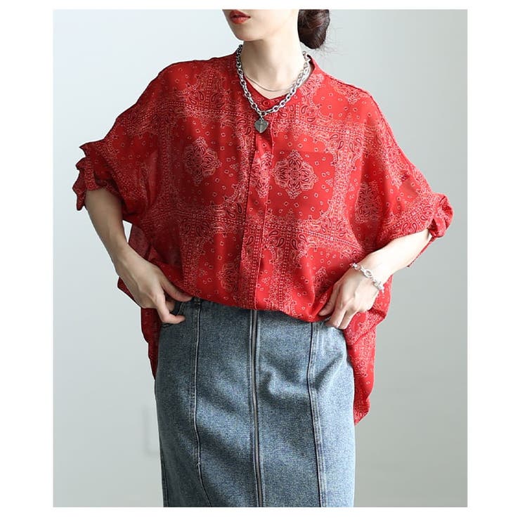 纏うだけで映えるペイズリー柄シアーオーバーシャツ レディース トップス | Sawa a la mode | 詳細画像8 