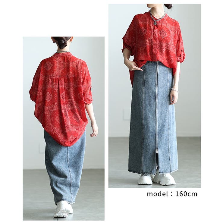 纏うだけで映えるペイズリー柄シアーオーバーシャツ レディース トップス | Sawa a la mode | 詳細画像10 