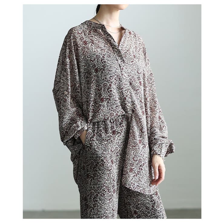 纏うだけで映えるペイズリー柄シアーオーバーシャツ レディース トップス | Sawa a la mode | 詳細画像15 