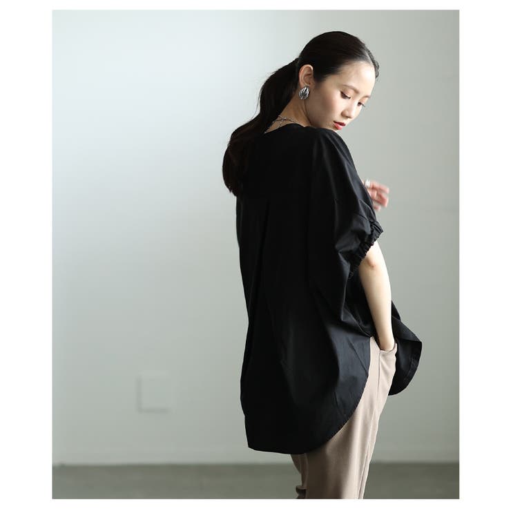 後ろ姿も抜かりない異素材MIXドルマンデザイントップス レディース ファッション | Sawa a la mode | 詳細画像11 