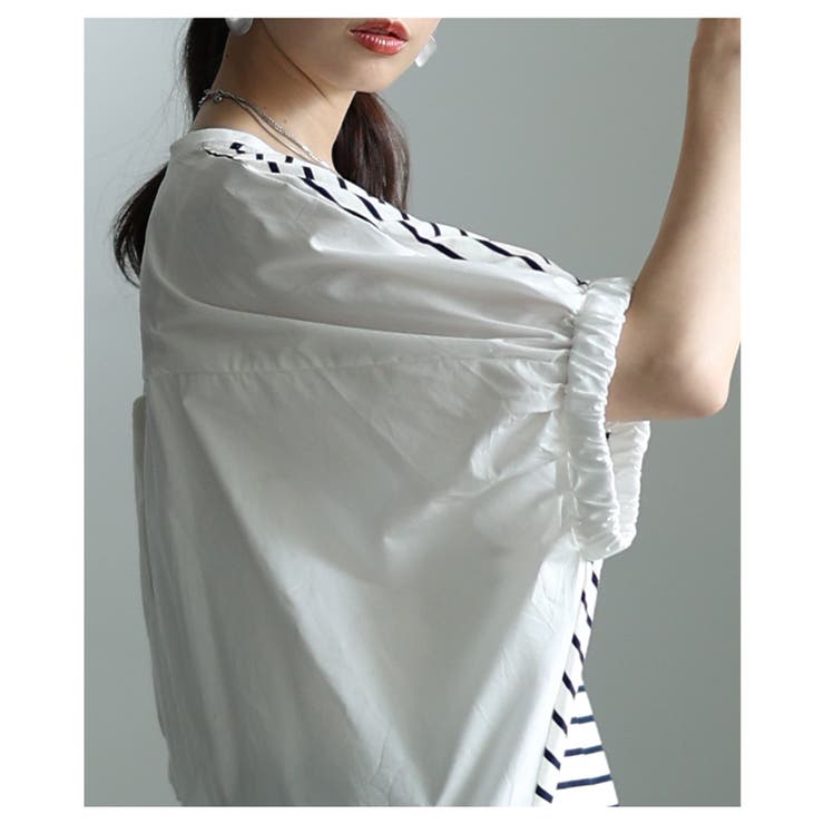 後ろ姿も抜かりない異素材MIXドルマンデザイントップス レディース ファッション | Sawa a la mode | 詳細画像17 
