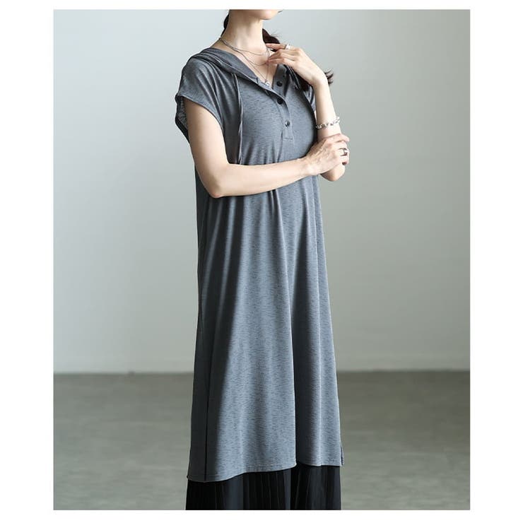 楽して決まるフーディデザインロングワンピース レディース ワンピース | Sawa a la mode | 詳細画像14 