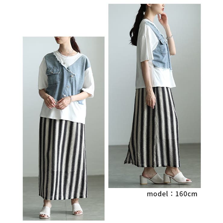 デザインで差がつくデニムレイヤード風カットソートップス レディース トップス | Sawa a la mode | 詳細画像10 