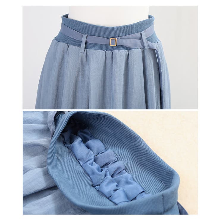 上品な揺れ感を楽しむ異素材切替フレアロングスカート レディース スカート | Sawa a la mode | 詳細画像19 