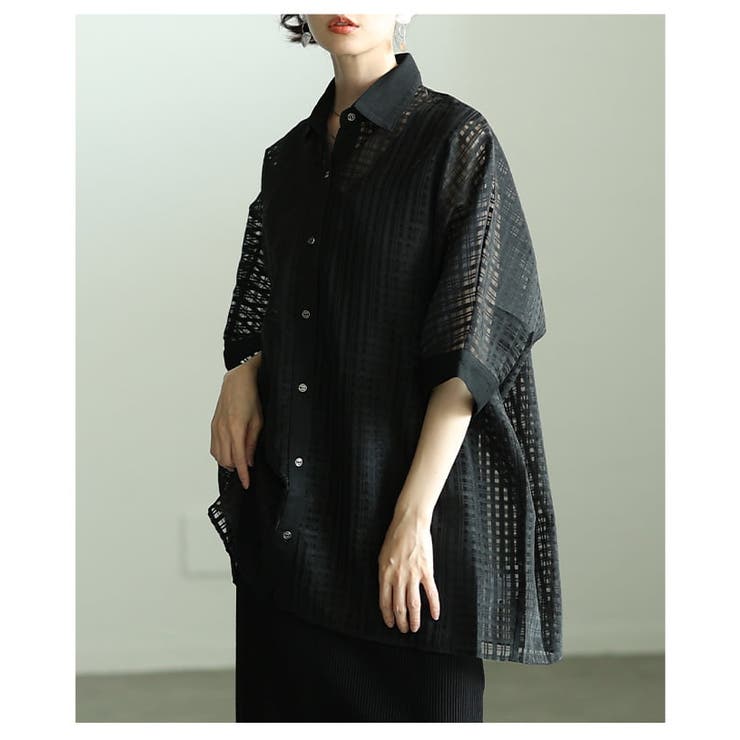 抜け感を楽しむチェックシアードルマンシャツ レディース トップス | Sawa a la mode | 詳細画像9 