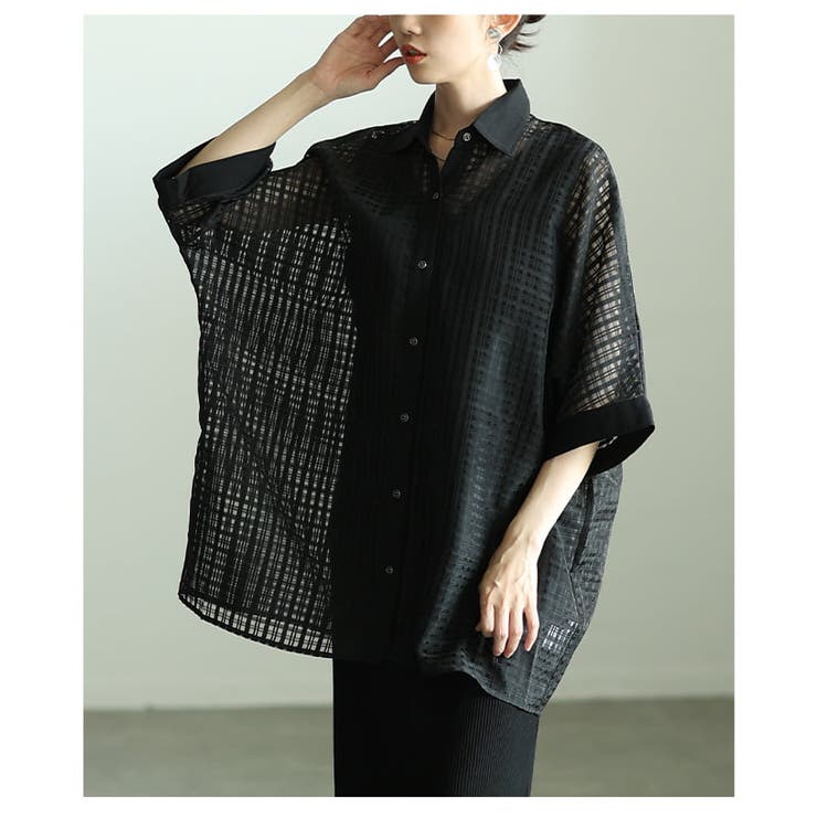 抜け感を楽しむチェックシアードルマンシャツ レディース トップス | Sawa a la mode | 詳細画像14 