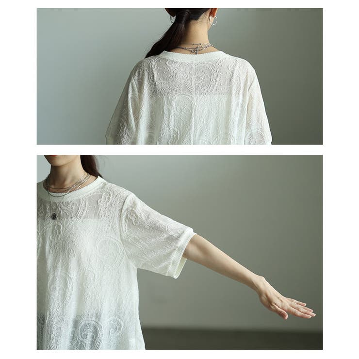 一枚で華やぐシアーペイズリー柄トップス レディース トップス | Sawa a la mode | 詳細画像5 