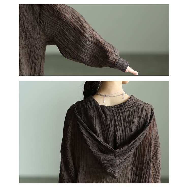 ニュアンスで決まるワッシャー加工フーディーシャツ レディース ファッション | Sawa a la mode | 詳細画像5 