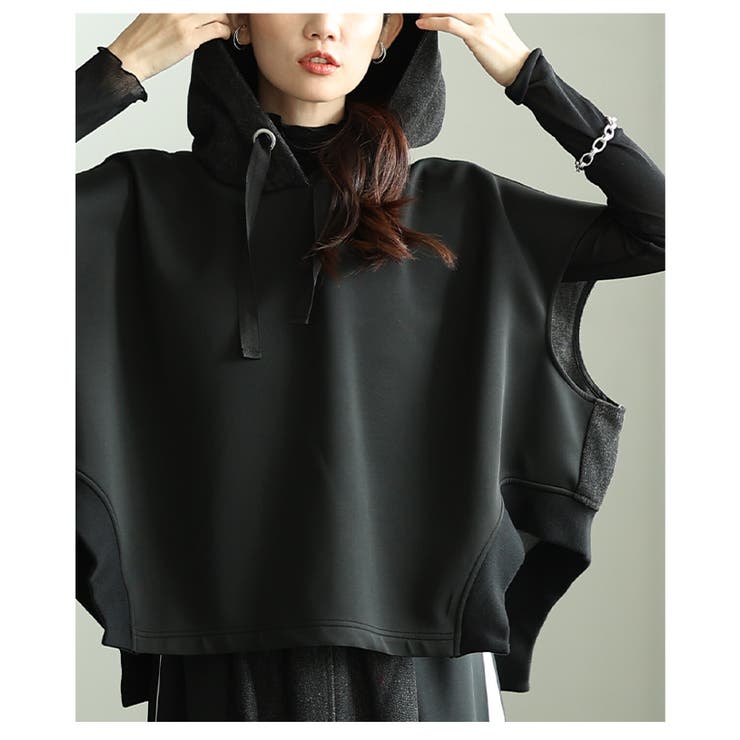 日常にモードが溶け込む異素材バックジップ変形フーディー レディース ファッション | Sawa a la mode | 詳細画像8 