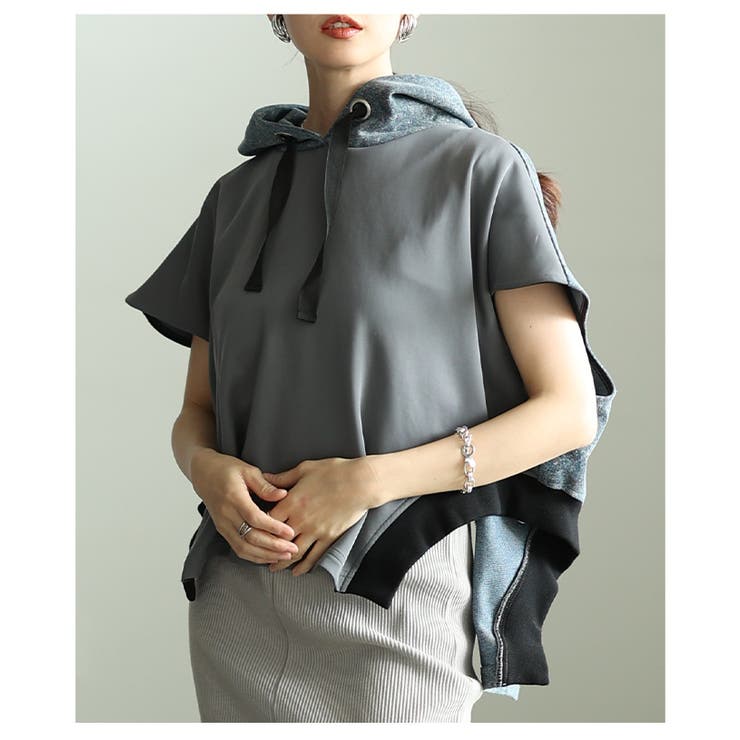 日常にモードが溶け込む異素材バックジップ変形フーディー レディース ファッション | Sawa a la mode | 詳細画像18 