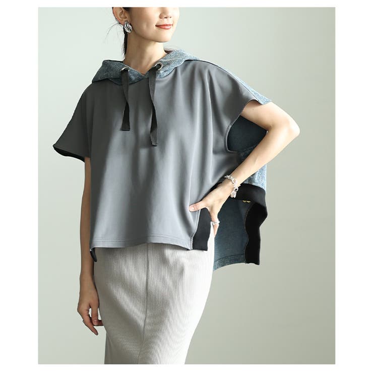 日常にモードが溶け込む異素材バックジップ変形フーディー レディース ファッション | Sawa a la mode | 詳細画像21 