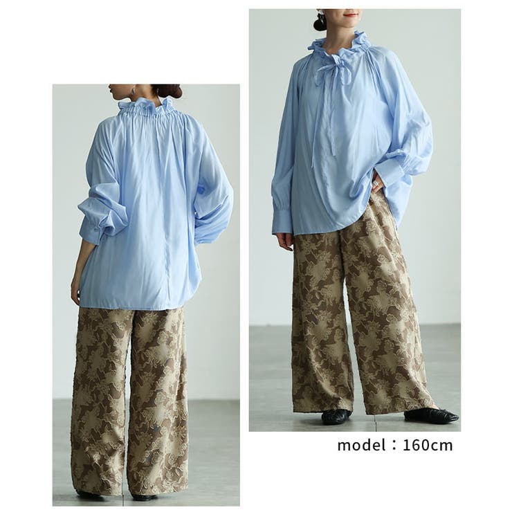 大人可愛く着映えるフリルスタンドカラーリボンブラウス レディース トップス | Sawa a la mode | 詳細画像10 