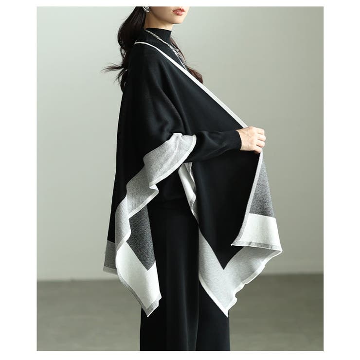 着こなし自在の配色ケープ付きニットセットアップ レディース セットアップ | Sawa a la mode | 詳細画像8 
