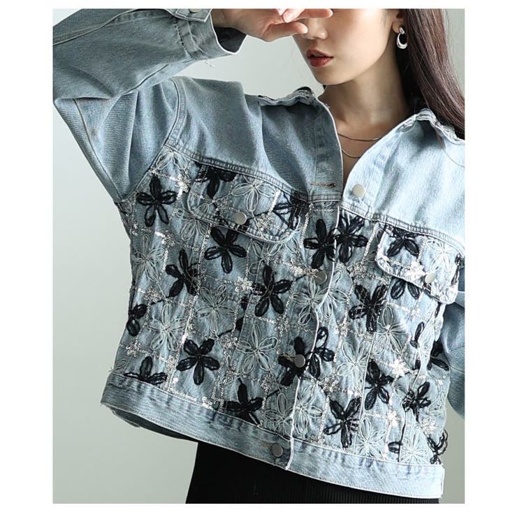 常識をハックするチュールフラワー切替デニムジャケット レディース ファッション | Sawa a la mode | 詳細画像16 