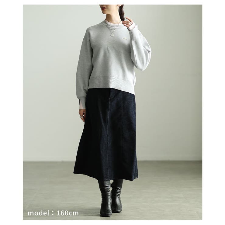 艶感で差がつくベロアデニム切替フレアスカート レディース スカート | Sawa a la mode | 詳細画像7 