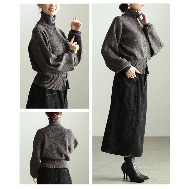 着こなし自在のハイネックニットカーディガン レディース トップス | Sawa a la mode | 詳細画像17 