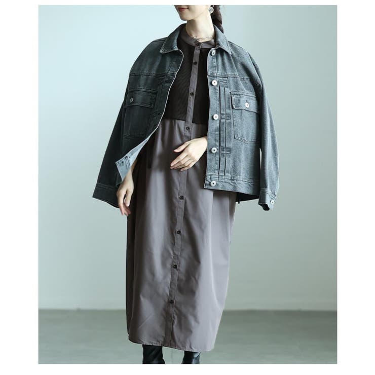 モードに着映える異素材ベストドッキングシャツワンピース レディース ワンピース | Sawa a la mode | 詳細画像22 