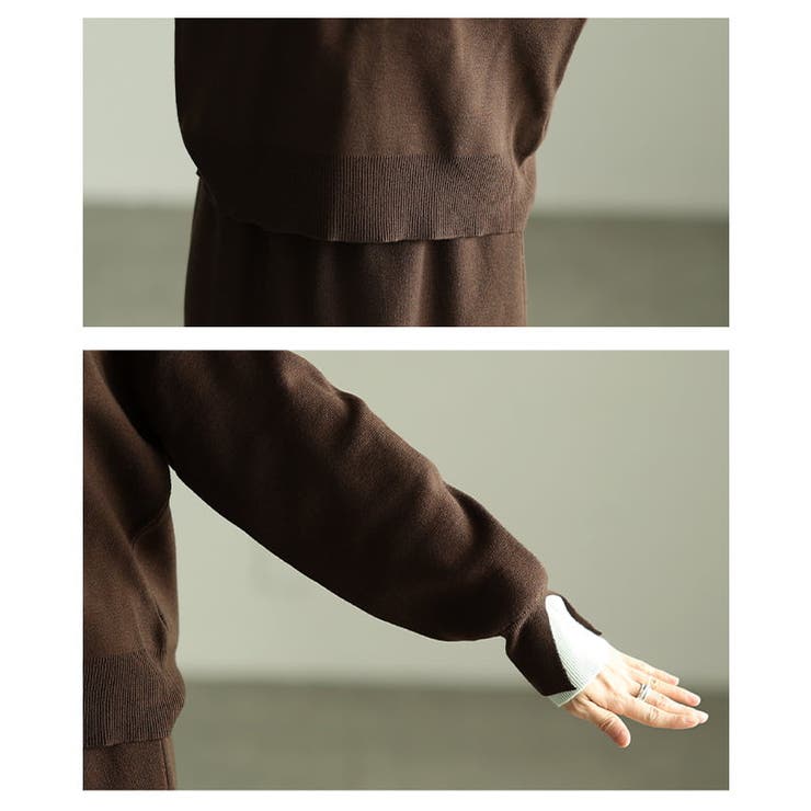 シンプルに映える配色アクセントクルーネックニット レディース トップス | Sawa a la mode | 詳細画像5 