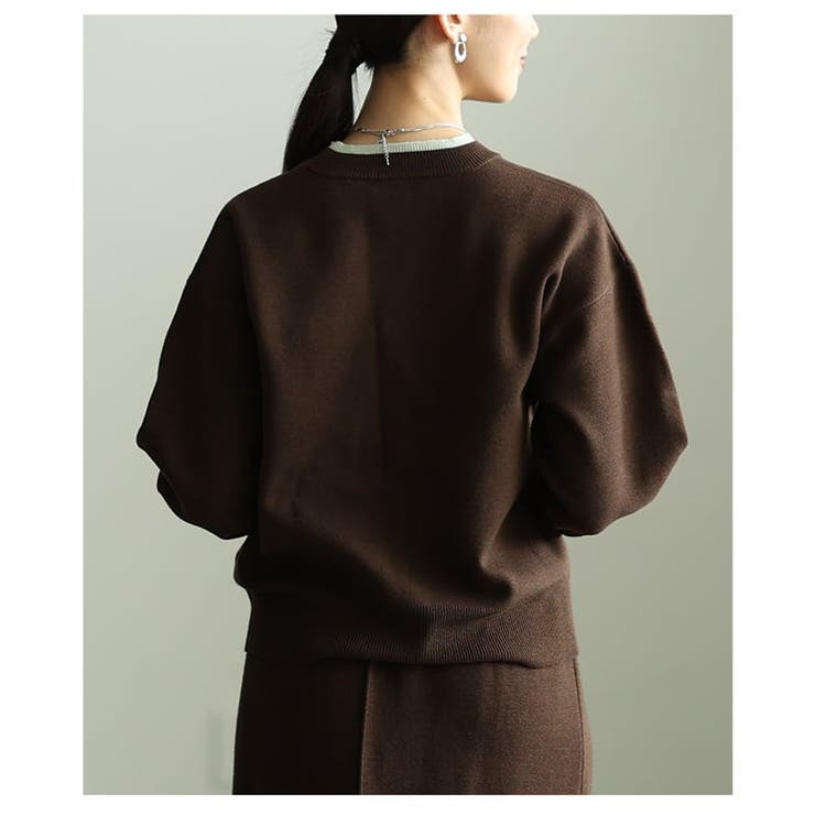シンプルに映える配色アクセントクルーネックニット レディース トップス | Sawa a la mode | 詳細画像8 