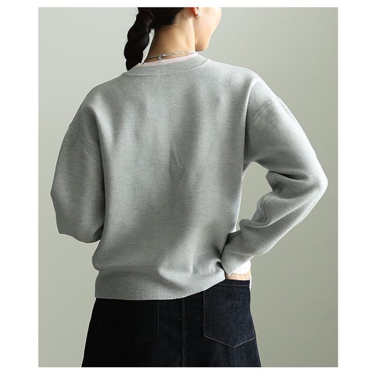 シンプルに映える配色アクセントクルーネックニット レディース トップス | Sawa a la mode | 詳細画像15 