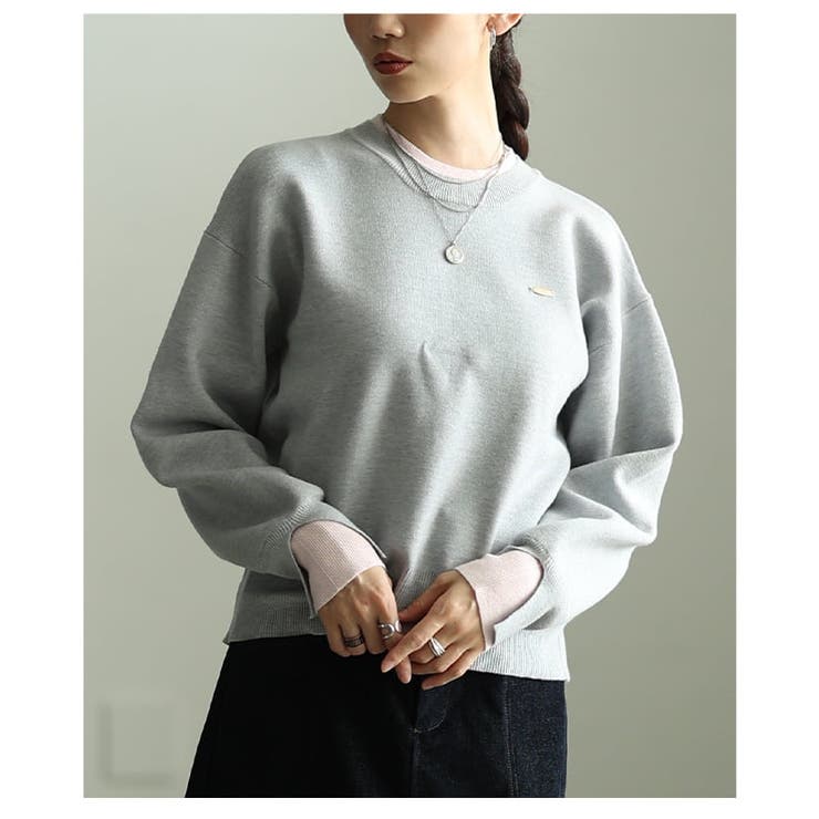 シンプルに映える配色アクセントクルーネックニット レディース トップス | Sawa a la mode | 詳細画像16 
