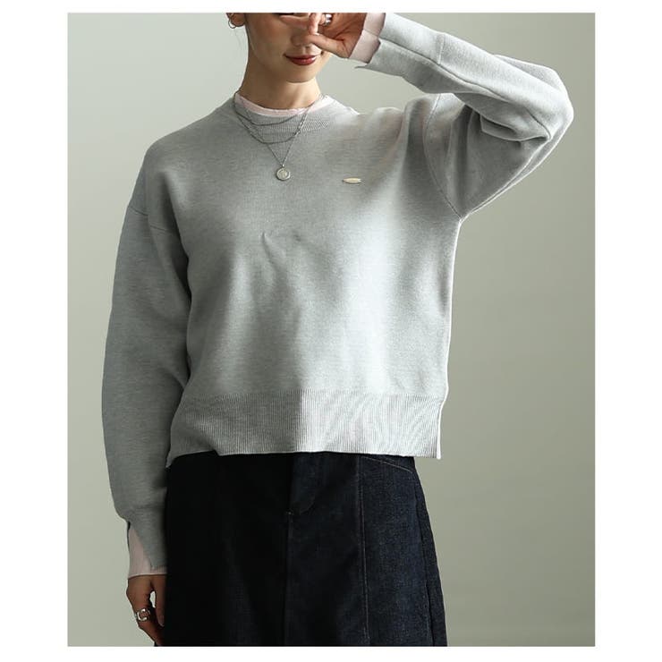 シンプルに映える配色アクセントクルーネックニット レディース トップス | Sawa a la mode | 詳細画像18 