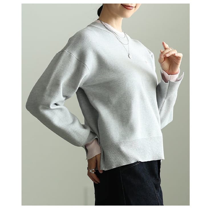 シンプルに映える配色アクセントクルーネックニット レディース トップス | Sawa a la mode | 詳細画像19 